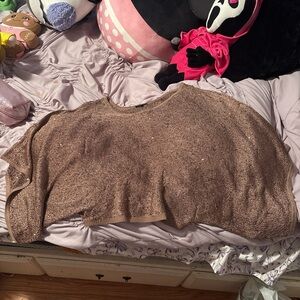 Brown Sparkly Crop Top